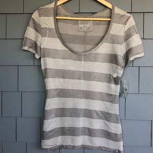 Kirra by PacSun Striped Scoop Neck T-Shirt Size S